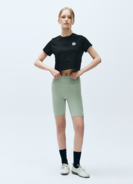 韓國 Marithe Francois Girbaud MOUVEMENT W CIRCLE WAPPEN AEROCOOL CROP T-SHIRT凉感面料【MF491】