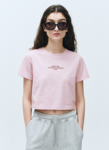 韓國 Marithe Francois Girbaud Women's LETTERING CROP T-SHIRT【MF497】