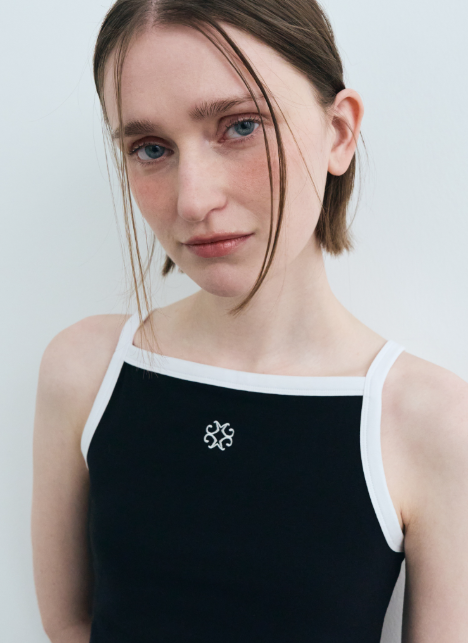 韓國 Marithe Francois Girbaud W COLOR BLOCK SQUARE NECK SLEEVELESS【MF591】