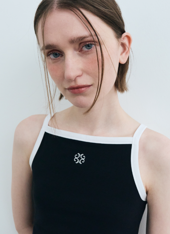 韓國 Marithe Francois Girbaud W COLOR BLOCK SQUARE NECK SLEEVELESS【MF591】