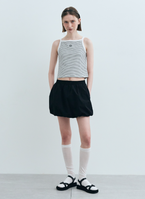 韓國 Marithe Francois Girbaud W COLOR BLOCK SQUARE NECK SLEEVELESS【MF591】