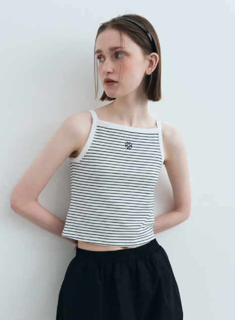 韓國 Marithe Francois Girbaud W COLOR BLOCK SQUARE NECK SLEEVELESS【MF591】