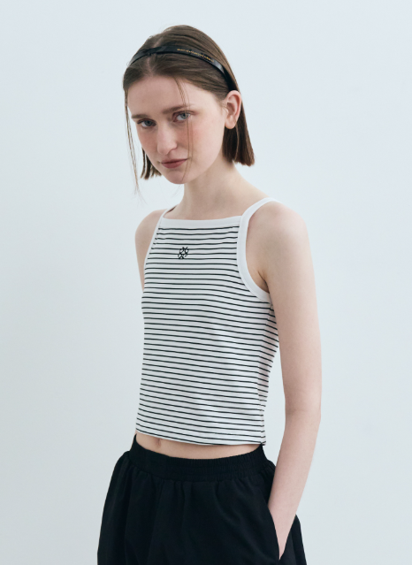 韓國 Marithe Francois Girbaud W COLOR BLOCK SQUARE NECK SLEEVELESS【MF591】