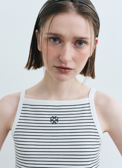 韓國 Marithe Francois Girbaud W COLOR BLOCK SQUARE NECK SLEEVELESS【MF591】
