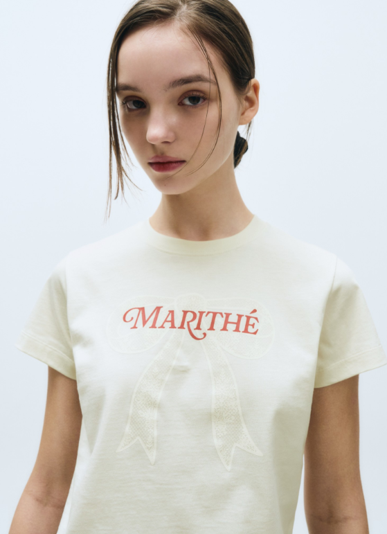 韓國 Marithe Francois Girbaud Basic Bow T-Shirt【MF505】