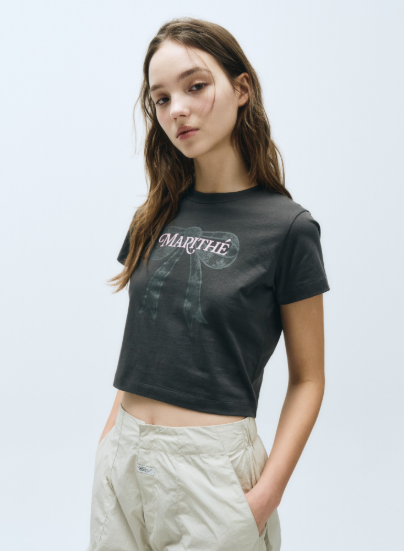 韓國 Marithe Francois Girbaud Basic Bow T-Shirt【MF505】