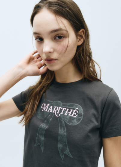韓國 Marithe Francois Girbaud Basic Bow T-Shirt【MF505】