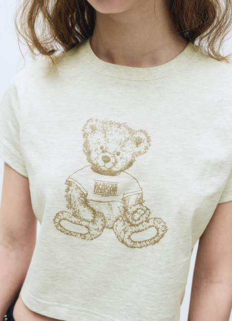 韓國 Marithe Francois Girbaud Bear Crop T-Shirt【MF508】