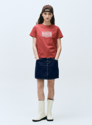 韓國 Marithe Francois Girbaud Women's CLASSIC LOGO T-SHIRTS【MF573】