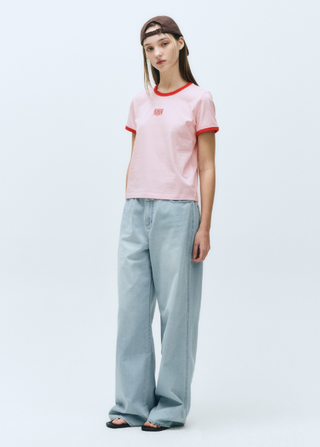 韓國 Marithe Francois Girbaud CLASSIC LOGO RINGER T-SHIRT【MF470】