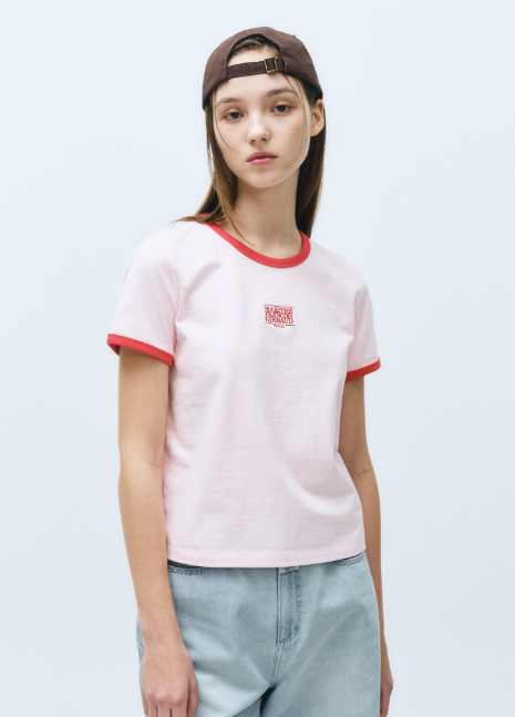 韓國 Marithe Francois Girbaud CLASSIC LOGO RINGER T-SHIRT【MF470】