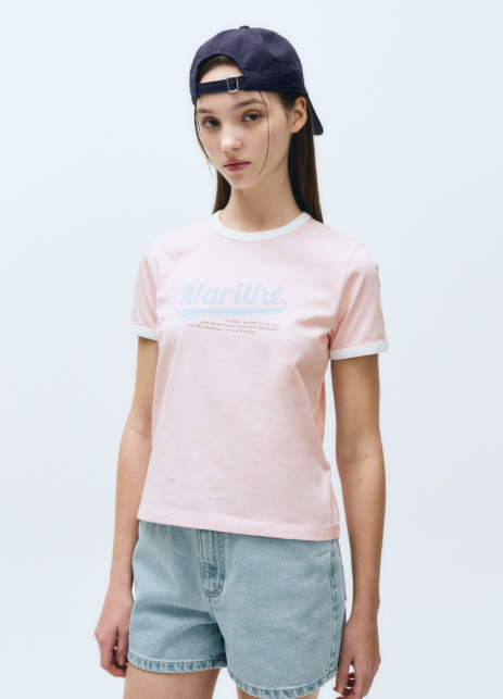 韓國 Marithe Francois Girbaud W Vintage Baseball Ringer Tee【MF415】