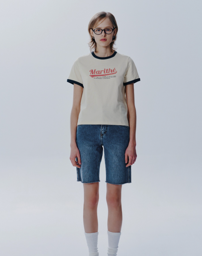 韓國 Marithe Francois Girbaud W Vintage Baseball Ringer Tee【MF415】