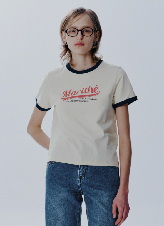 韓國 Marithe Francois Girbaud W Vintage Baseball Ringer Tee【MF415】
