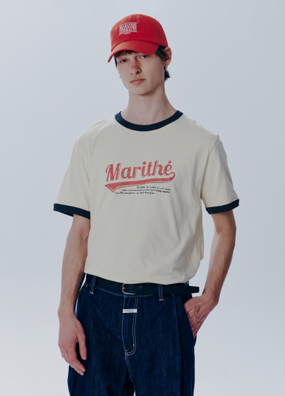韓國 Marithe Francois Girbaud Vintage Baseball Ringer Tee【MF414】