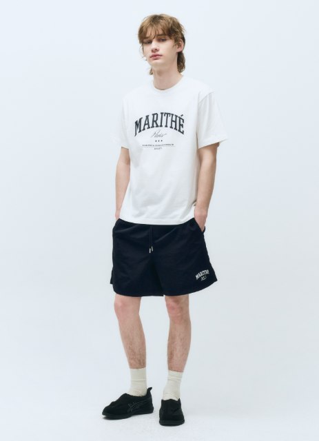 韓國 Marithe Francois Girbaud VARSITY GRAPHIC TEE+NYLON SHORTS SET-UP【MF578】