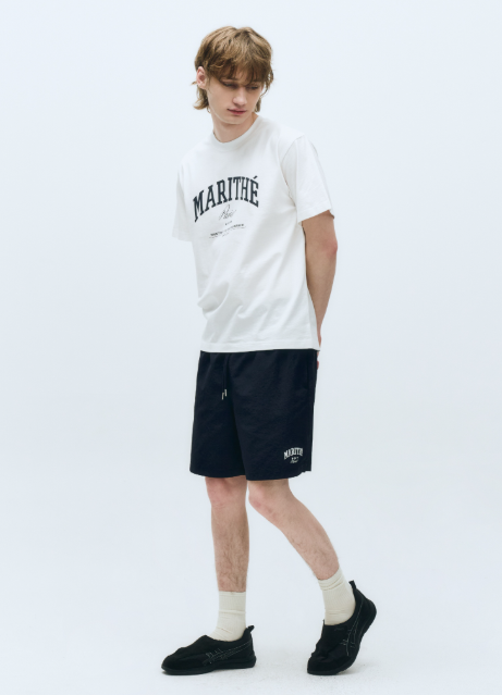 韓國 Marithe Francois Girbaud VARSITY GRAPHIC TEE+NYLON SHORTS SET-UP【MF578】