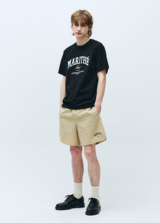 韓國 Marithe Francois Girbaud VARSITY GRAPHIC TEE+NYLON SHORTS SET-UP【MF578】