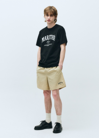 韓國 Marithe Francois Girbaud VARSITY GRAPHIC TEE+NYLON SHORTS SET-UP【MF578】