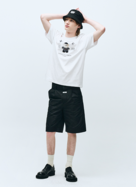 韓國 Marithe Francois Girbaud DOODLE BEAR IMAGE GRAPHIC TSHIRT【MF484】