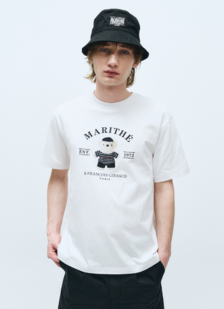 韓國 Marithe Francois Girbaud DOODLE BEAR IMAGE GRAPHIC TSHIRT【MF484】
