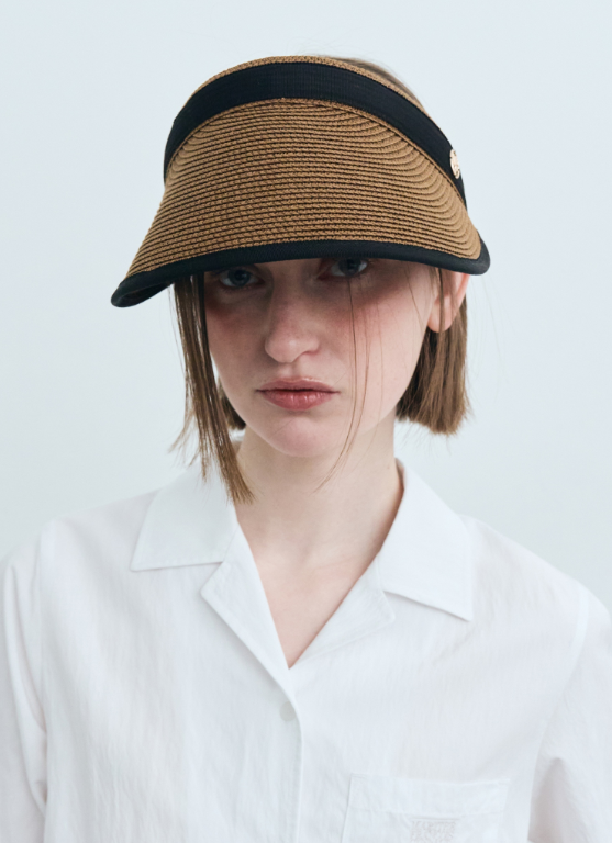 韓國 Marithe Francois Girbaud CIRCLE LOGO RAFFIA SUN VISOR【MF585】