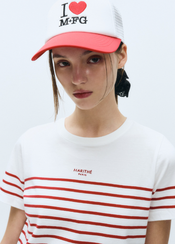 韓國 Marithe Francois Girbaud Women's STRIPE T-SHIRTS【MF564】