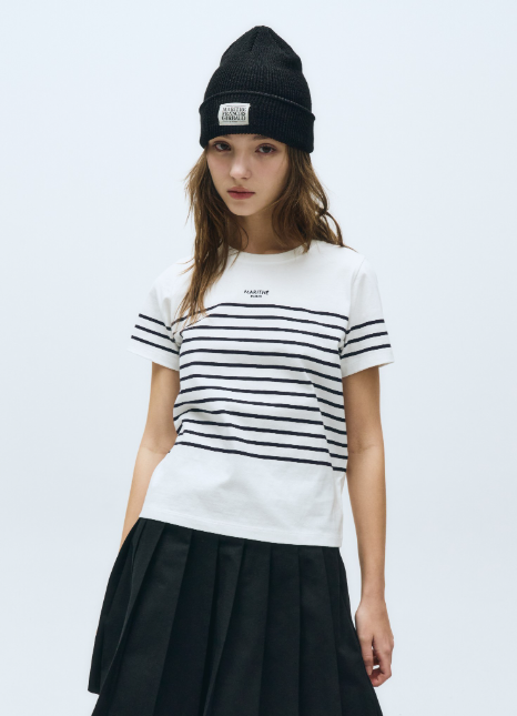 韓國 Marithe Francois Girbaud Women's STRIPE T-SHIRTS【MF564】