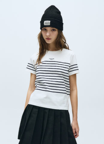 韓國 Marithe Francois Girbaud Women's STRIPE T-SHIRTS【MF564】