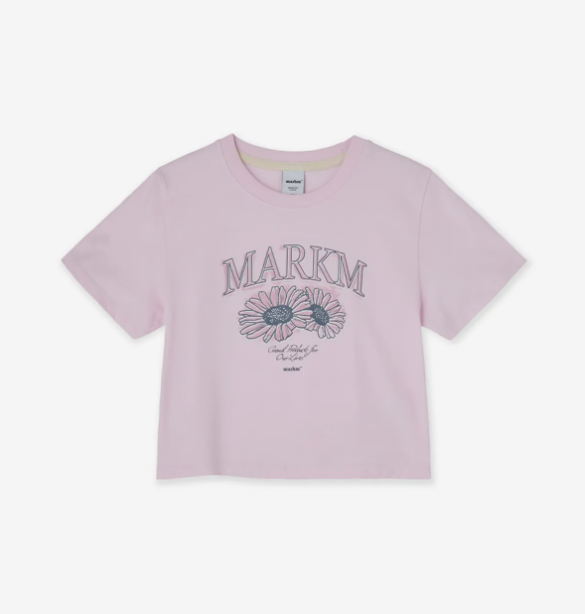 韓國 Markm (W) FLOWER GRAPHIC CROP T-SHIRT【MA142】