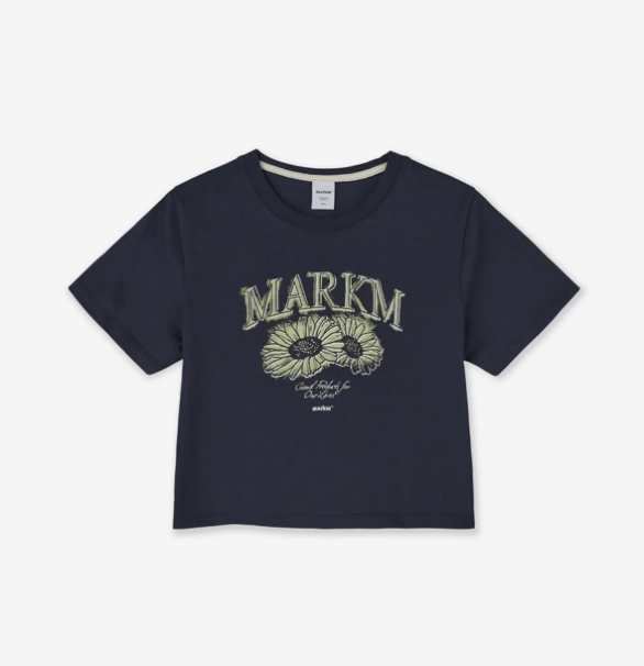 韓國 Markm (W) FLOWER GRAPHIC CROP T-SHIRT【MA142】