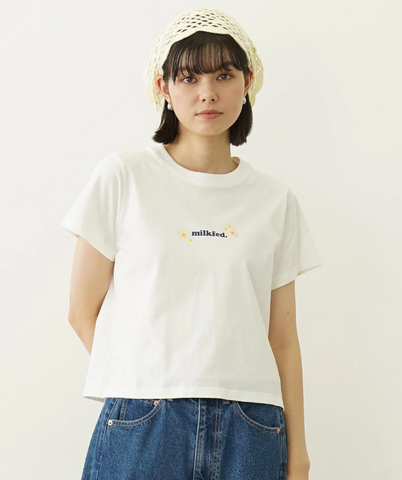 日本直送 MILKFED DAISY AND LOGO COMPACT S/S TEE【SJ029】