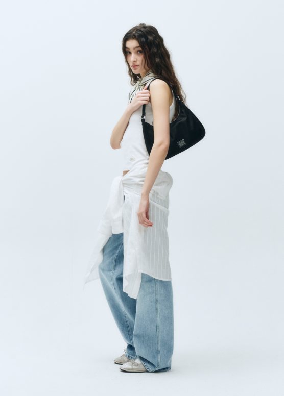 韓國 Marithe Francois Girbaud CLASSIC LOGO HOBO BAG【MF334】