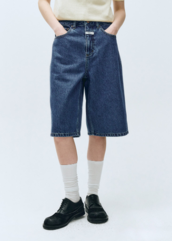 韓國 Marithe Francois Girbaud W LONG BERMUDA DENIM PANTS【MF597】