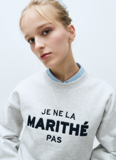 韓國 Marithe Francois Girbaud W APPLIQUE LOGO CROP SWEATSHIRT【MF325】