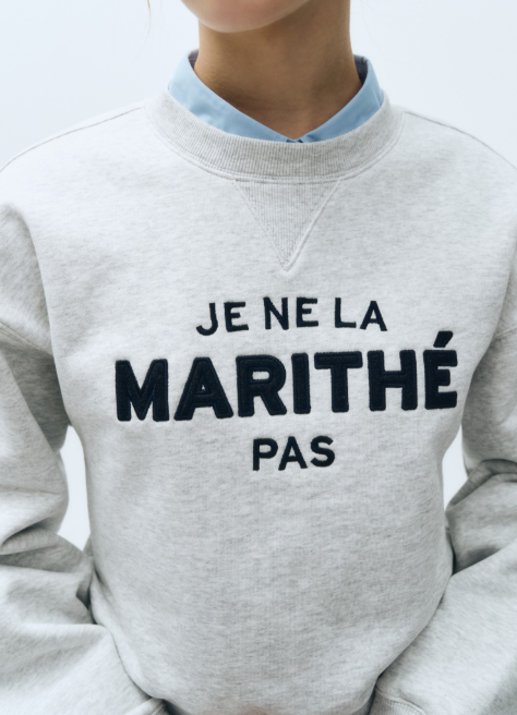 韓國 Marithe Francois Girbaud W APPLIQUE LOGO CROP SWEATSHIRT【MF325】