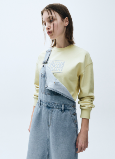 韓國 Marithe Francois Girbaud W CLASSIC LOGO CROP SWEATSHIRT【MF323】