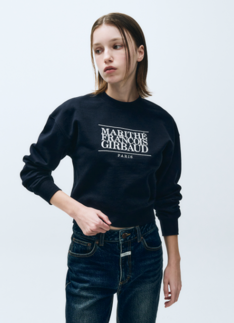 韓國 Marithe Francois Girbaud W CLASSIC LOGO CROP SWEATSHIRT【MF323】
