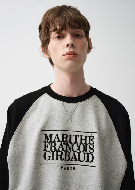 韓國 Marithe Francois Girbaud CLASSIC LOGO COLOR BLOCK RAGLAN SWEATSHIRT【MF117】