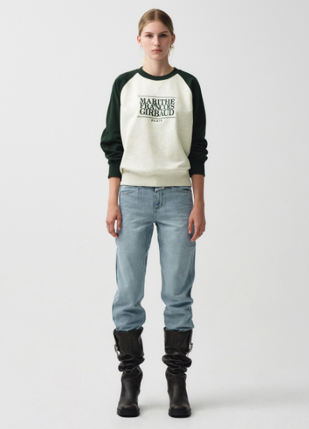 韓國 Marithe Francois Girbaud CLASSIC LOGO COLOR BLOCK RAGLAN SWEATSHIRT【MF117】