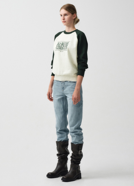韓國 Marithe Francois Girbaud CLASSIC LOGO COLOR BLOCK RAGLAN SWEATSHIRT【MF117】