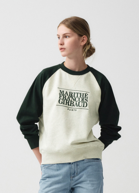韓國 Marithe Francois Girbaud CLASSIC LOGO COLOR BLOCK RAGLAN SWEATSHIRT【MF117】