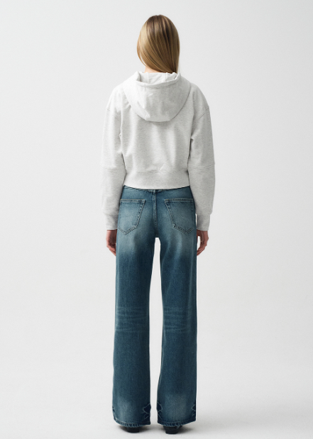 韓國 Marithe Francois Girbaud W CLASSIC LOGO CROP HOODIE ZIPUP 【MF018】