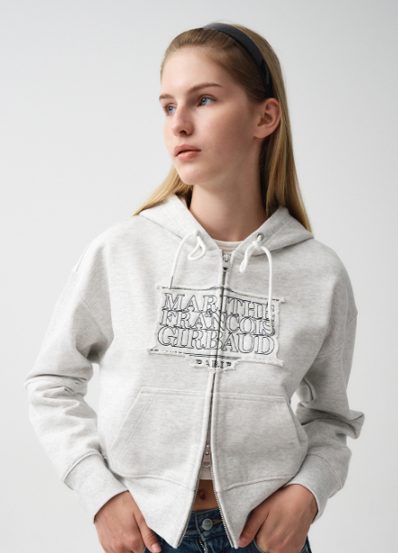 韓國 Marithe Francois Girbaud W CLASSIC LOGO CROP HOODIE ZIPUP 【MF018】