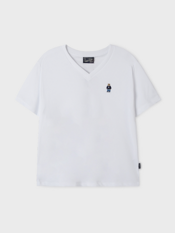韓國 Who.A.U Steve V-neck Short Sleeve T-shirt【WA173】