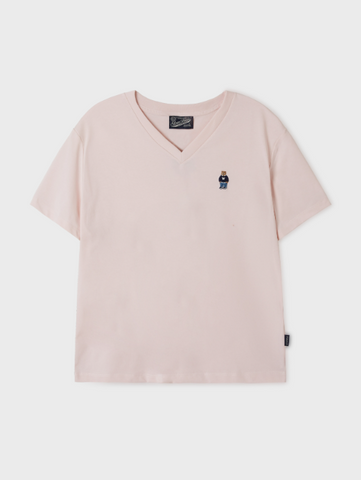 韓國 Who.A.U Steve V-neck Short Sleeve T-shirt【WA173】