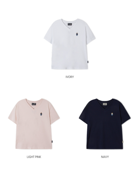 韓國 Who.A.U Steve V-neck Short Sleeve T-shirt【WA173】