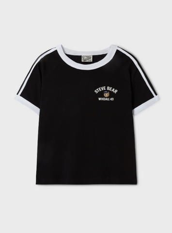 韓國 Who.A.U Steve Track Line Ringer T-shirt【WA172】