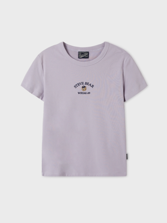 韓國 WhoAU Steve Embroidery ShortSleeve T-shirt【WA171】