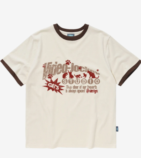 韓國 Video Jockey Cat Moida Ringer T-shirt【VJ056】